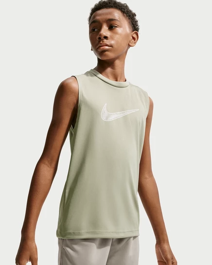 Майка для мальчиков Nike Multi Dri-FIT, серо-зеленая