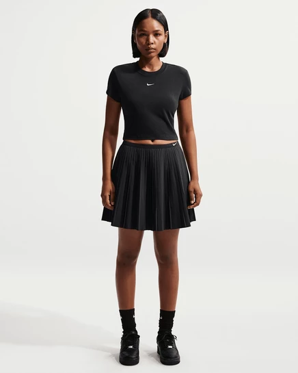 Женская плиссированная юбка Nike Sportswear, черная/молочная