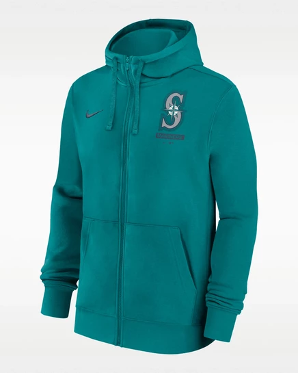 Мужское худи Nike Mariners Lockup на молнии, бирюзовое
