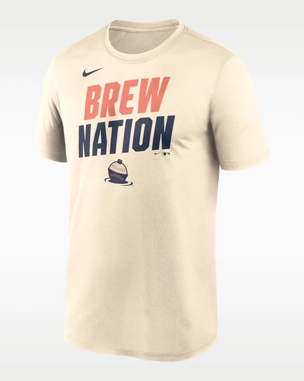 Мужская футболка Nike Milwaukee Brewers City Connect Dri-FIT, кремовая