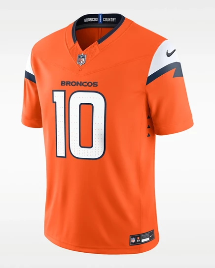 Мужская джерси Nike Bo Nix Broncos Dri-FIT, оранжевая