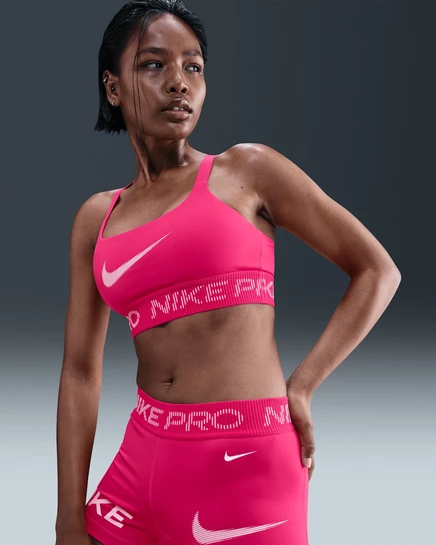 Женский бра Nike Pro без чашек, розово-белый