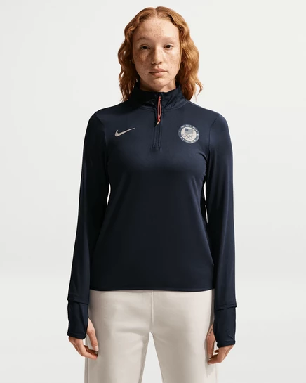 Женский топ Nike Team USA Swift Element, 1/4 молнии, obsidian
