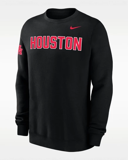 Мужской свитшот Nike Houston Club Fleece, чёрный