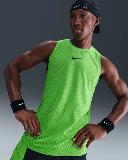 Мужская майка NikeCourt Slam Dri-FIT, зелёная/чёрная