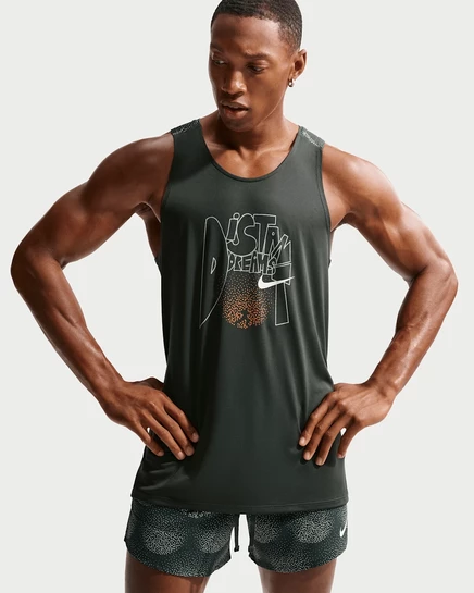 Мужская майка Nike Stride Dri-FIT ADV, темно-зеленая