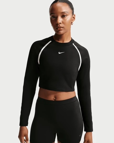Женский укороченный топ Nike Sportswear Tight, черный/меловой