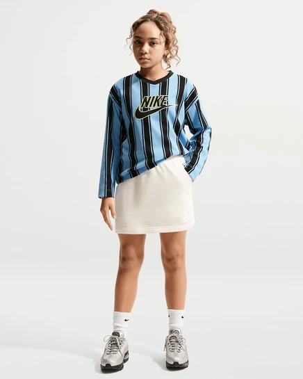 Юбка для девочек Nike Sportswear Club из французского трикотажа, soft pearl/white