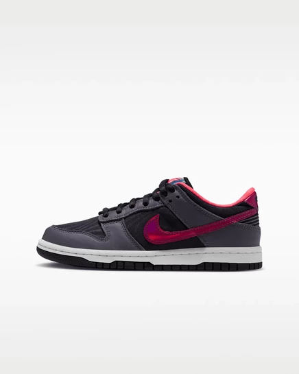 Детские кроссовки Nike Dunk Low, черные/розовые