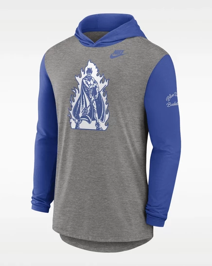Мужской лонгслив с капюшоном Nike Duke Campus Legacy серый меланж