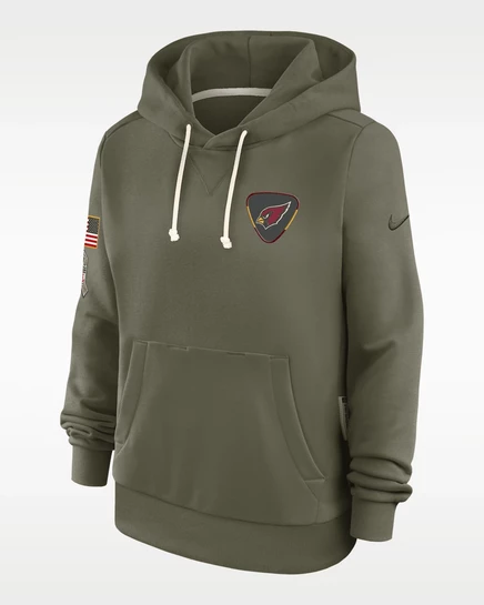 Женское худи Nike Arizona Cardinals Salute to Service Sideline Dri-FIT оливковый