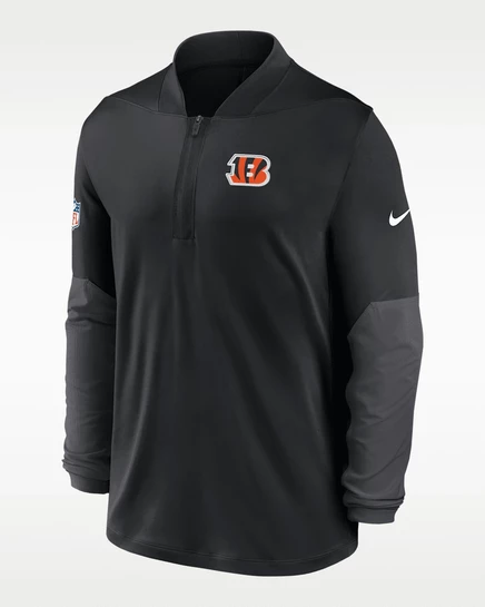 Мужская толстовка Nike Cincinnati Bengals Dri-FIT 1/2-zip, черная