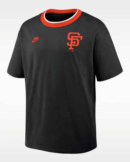 Мужская футболка Nike Cooperstown Ringer MLB, черно-оранжевая