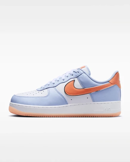 Мужские кроссовки Nike Air Force 1 '07, голубой/белый/оранжевый/серебристый
