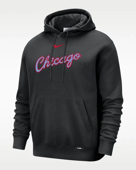 Мужская толстовка‑худи Nike Chicago Bulls City Edition, черная