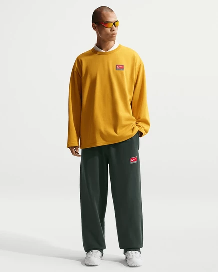 Мужские брюки Nike Solo Swoosh Fleece, тёмно-зелёные/белые