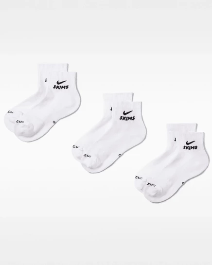 Носки NikeSKIMS Dri-FIT, 3 пары, бело-синие