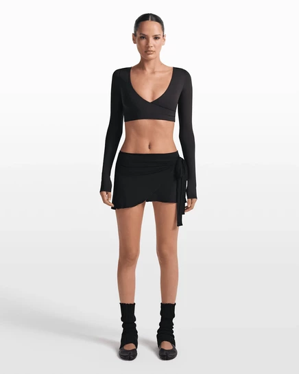 Женская юбка на запах NikeSKIMS Stretch Knit, черная