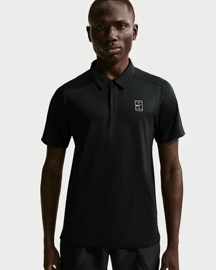 Мужское поло NikeCourt Advantage Dri-FIT, чёрное/белое