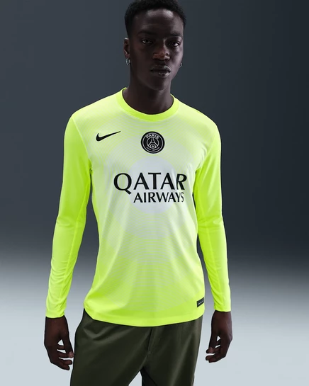Мужская вратарская майка Nike PSG 2025/26, volt/белая/черная