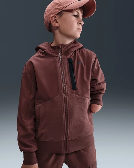 Унисекс куртка Nike City Utility Therma‑FIT для больших детей, красно‑сепия/черная