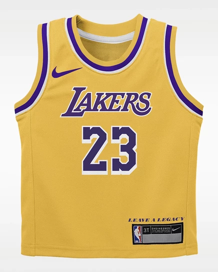 Детская джерси Nike LeBron James Lakers Icon Edition, желтая