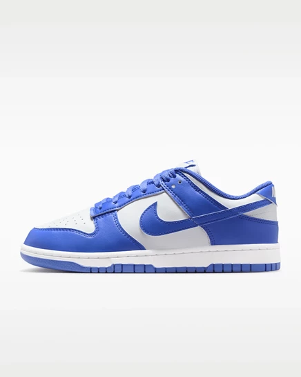 Женские кеды Nike Dunk Low, белые/сапфировые