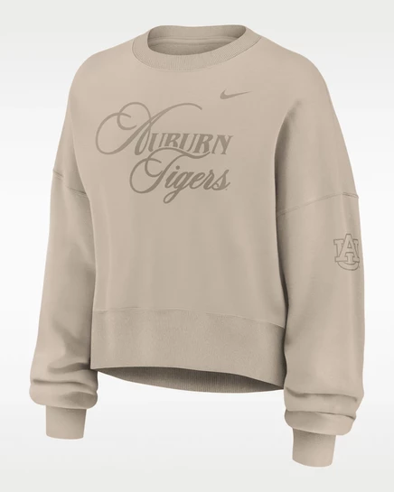 Женское худи Nike Auburn Phoenix оверсайз, бежевое