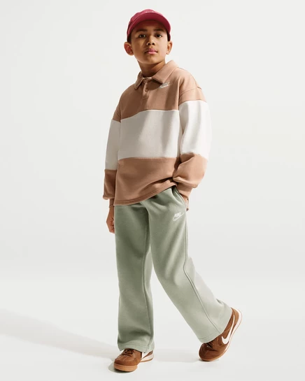 Детские свободные штаны Nike Sportswear, зеленые/белые