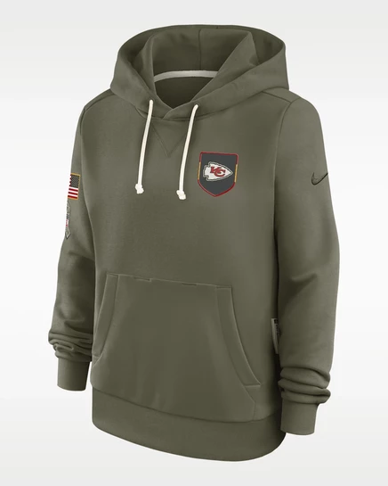 Женское худи Nike Chiefs Salute to Service, оливковое