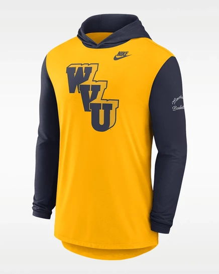 Мужской лонгслив-худи Nike West Virginia Dri‑FIT, золотой