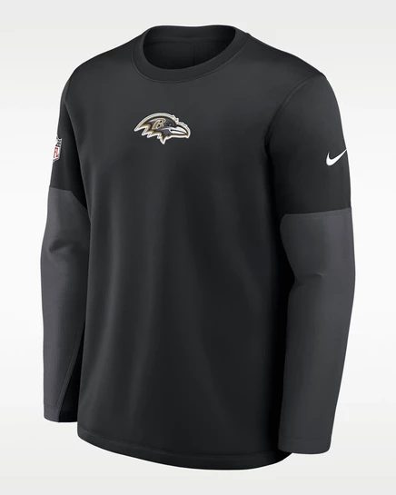Мужская футболка с длинным рукавом Nike Baltimore Ravens, черная