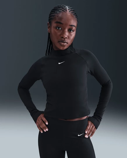 Женский лонгслив Nike Pro Dri‑FIT, черный/белый