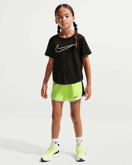 Детские шорты Nike Dri-FIT Tempo, черно-салатовые