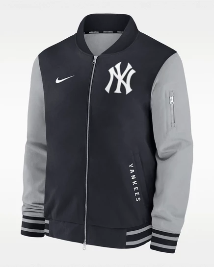 Мужской бомбер Nike Yankees Authentic Dugout на молнии, темно‑синий