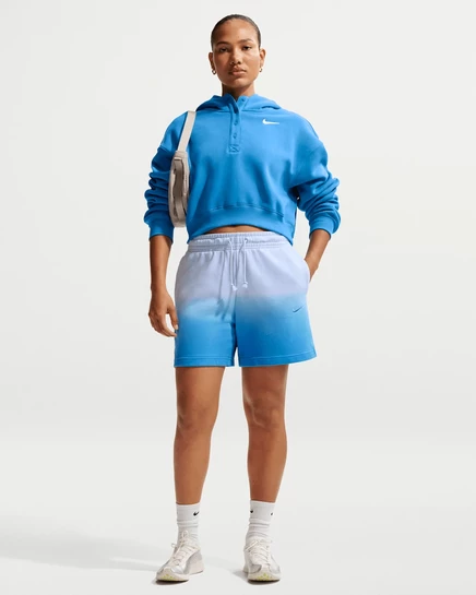 Женские флисовые шорты nike sportswear phoenix, голубые