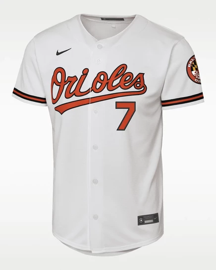 Детская джерси Nike Jackson Holliday Orioles, белая