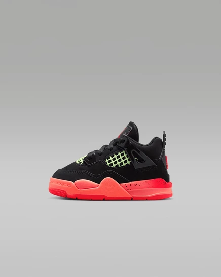 Детские кроссовки Jordan 4 Retro, черные/манго