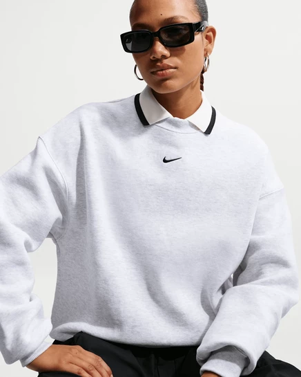 Женский свитшот Nike Studio Fleece, бежевый меланж/черный