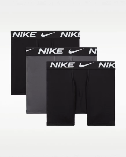 Детские боксеры nike dri-fit 3 шт., черные/тёмно-серые