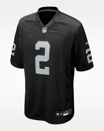 Мужская игровая футболка Nike Ashton Jeanty Las Vegas Raiders 2025, черная
