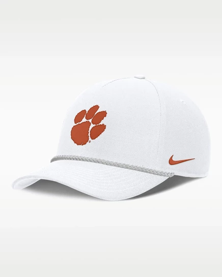 Кепка Nike Clemson Sideline Rope Rise, белая