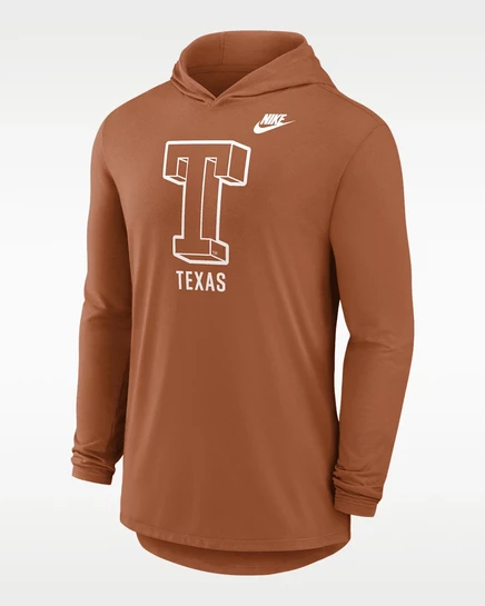 Мужской лонгслив с капюшоном Nike Texas Legacy Dri-FIT, терракотовый
