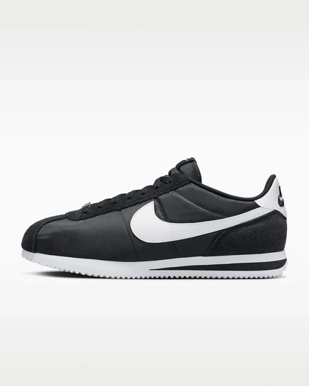 Мужские кроссовки Nike Cortez Textile, чёрно-белые