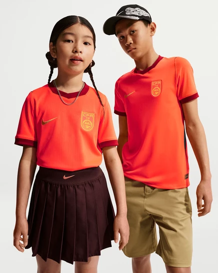 Детское джерси Nike China 2026 Home, алый/бирюзовый/охра