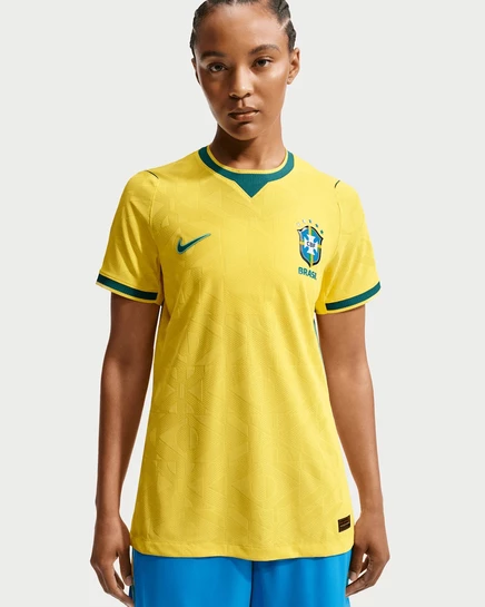 Женская аутентичная футболка Nike Brazil 2026 Match Home Aero-FIT, канареечная/ментоловая/бирюзовая
