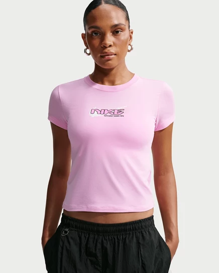Женская укороченная футболка Nike Chill Knit, розовая
