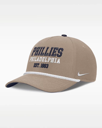 Мужская регулируемая бейсболка Nike Philadelphia Phillies Rise, хаки/темно-синяя