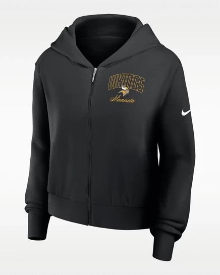 Женская худи Nike Minnesota Vikings на молнии, черная