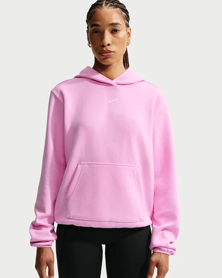 Женское худи Nike Studio Fleece Sport, розово-белое